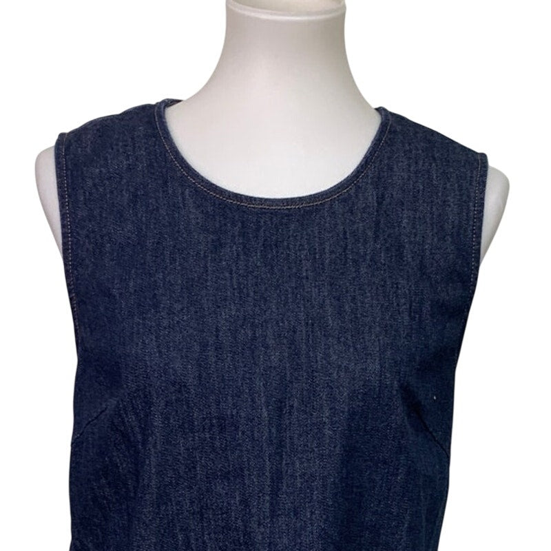 New American Eagle Womens Medium Sleeveless Open Back Denim Sheath Dress