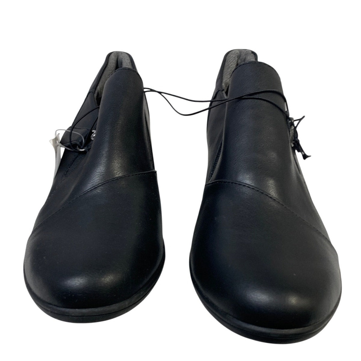 New JBU Women Size 8 Black Faux Leather Kyley Hook Loop Adjustable Comfort Shoes