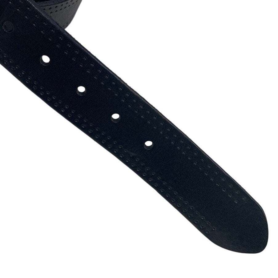 Levi's Mens XL 42-44 Black 1.5" Wide Genuine Leather Silver Buckle Jeans Belt