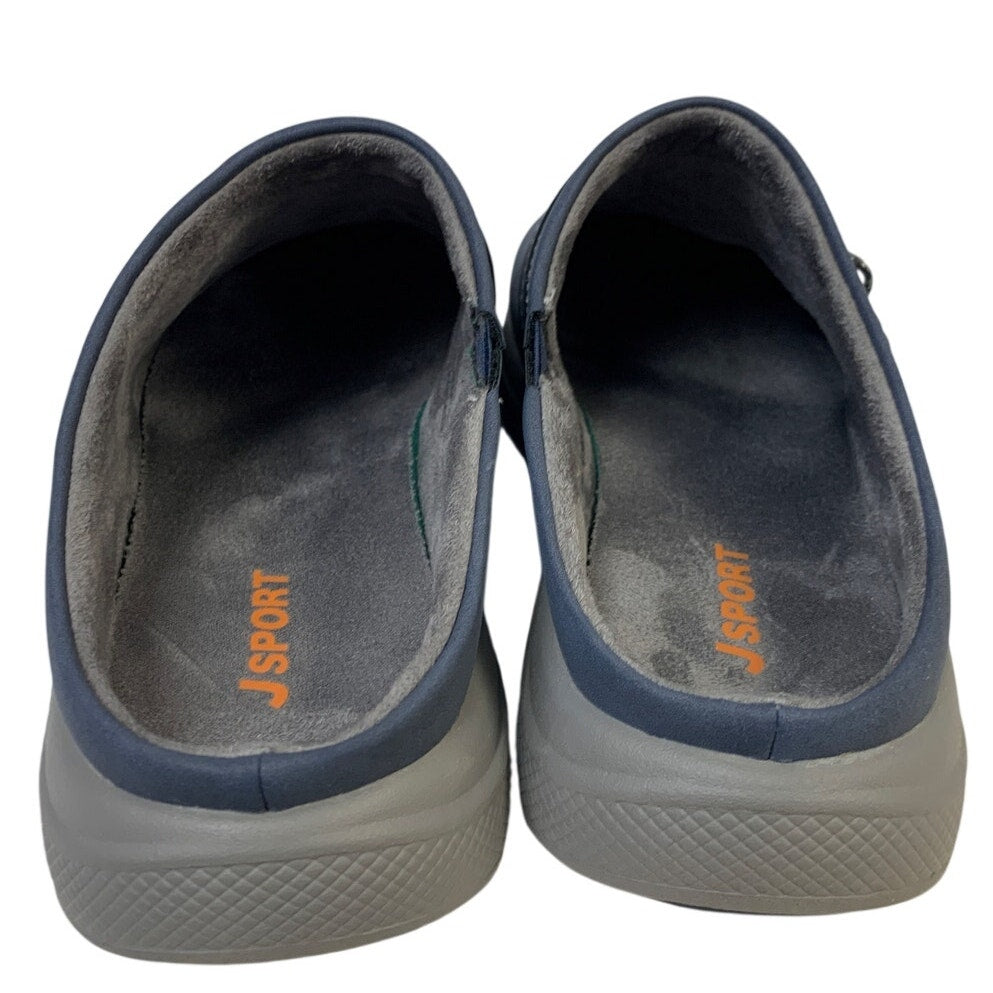 JSport Womens Size 7 Blue Faux Leather Gina Slip On Memory Foam Sneaker Shoes