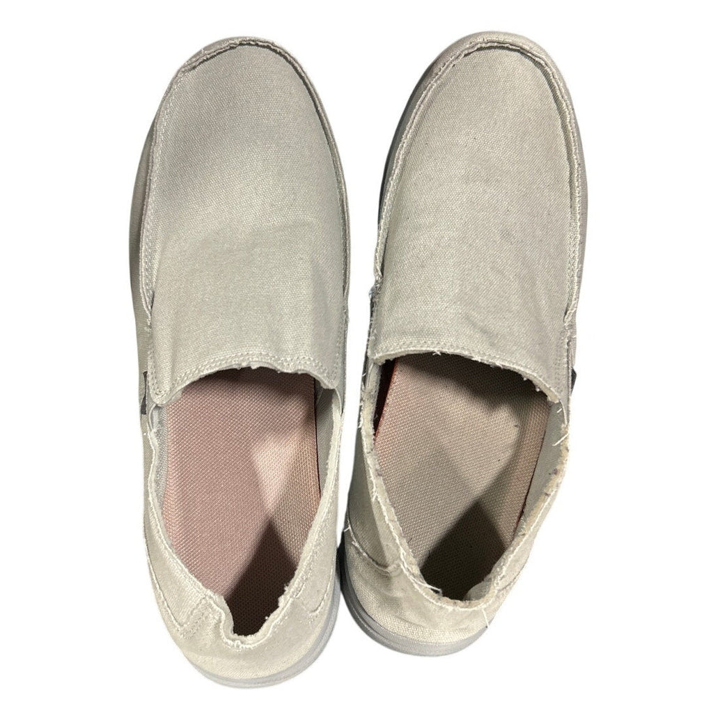 Canva Mens Size 12 Gray Slide On Canvas Washable Walking Loafers Deck Shoes