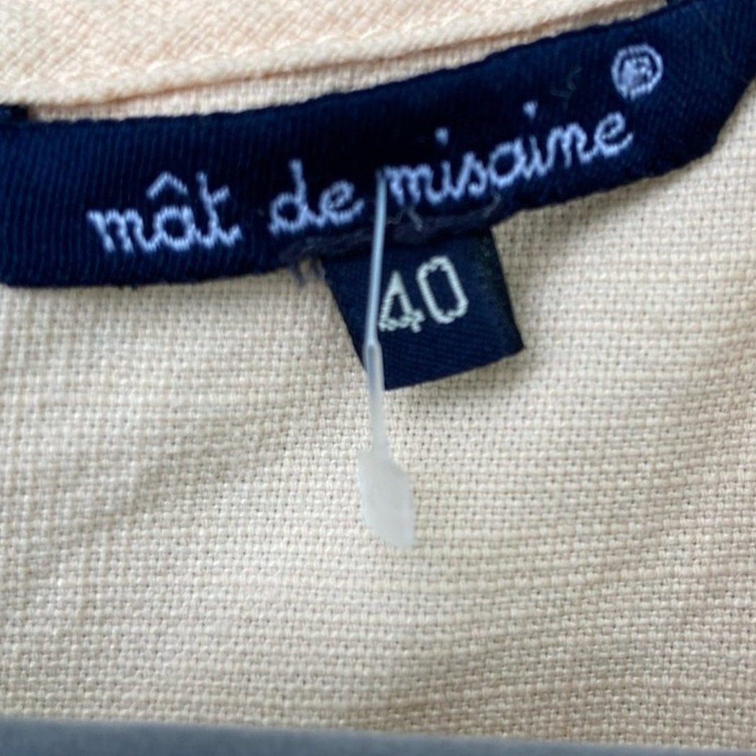 Mat De Misaine Womens Size 40 (Large) V Neck Back Zip Sleeveless A Line Dress
