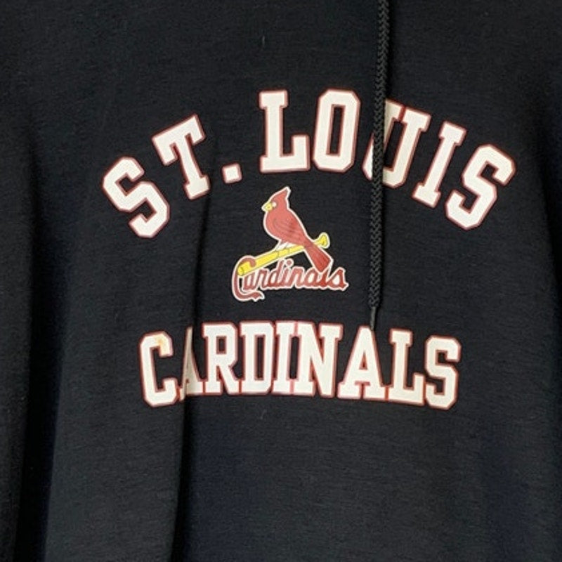 New Nike Dri-Fit St Louis Cardinals Baseball Mens XL Black Hoodie w Front Pocket