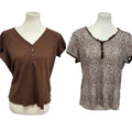 Lot of 2 Maurices Charter Club Womens XXL Short Sleeve 100% Cotton Tops Blouses