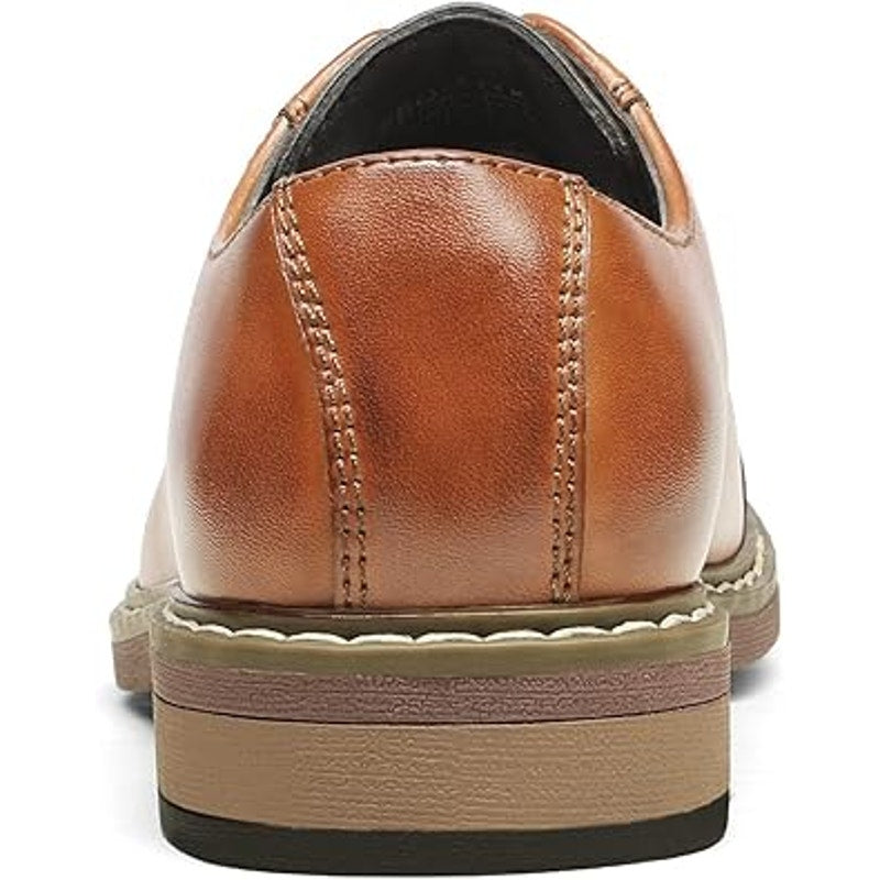 Bruno Marc Little Boys Size 2 Brown Faux Leather Lace Up Oxford Formal Shoes