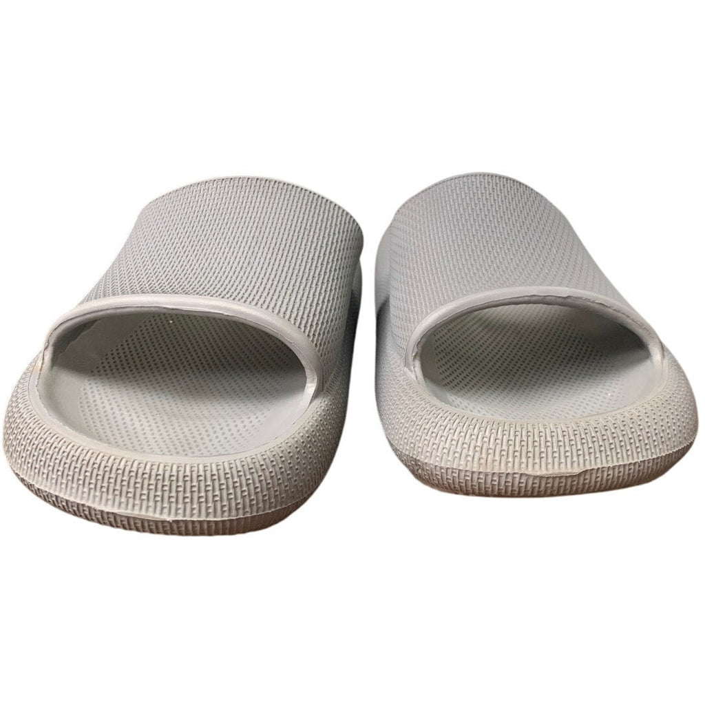 Mens Size 9.5 Gray Slide On Sandals Open Round Toe Thick Sole Shower Clog Shoes