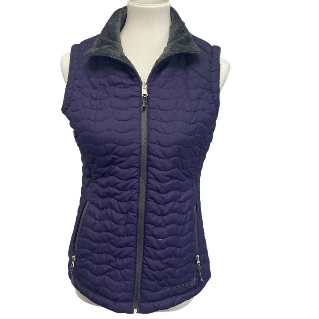 Free Country Womens Small Quilted Full Zip Warm Collared Puffer Vest Jacket