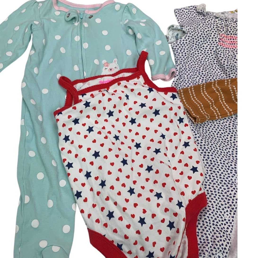 Baby Girl 6 Mos Sleeper Romper One Pieces Outfits Clothing Lot of 5 Items
