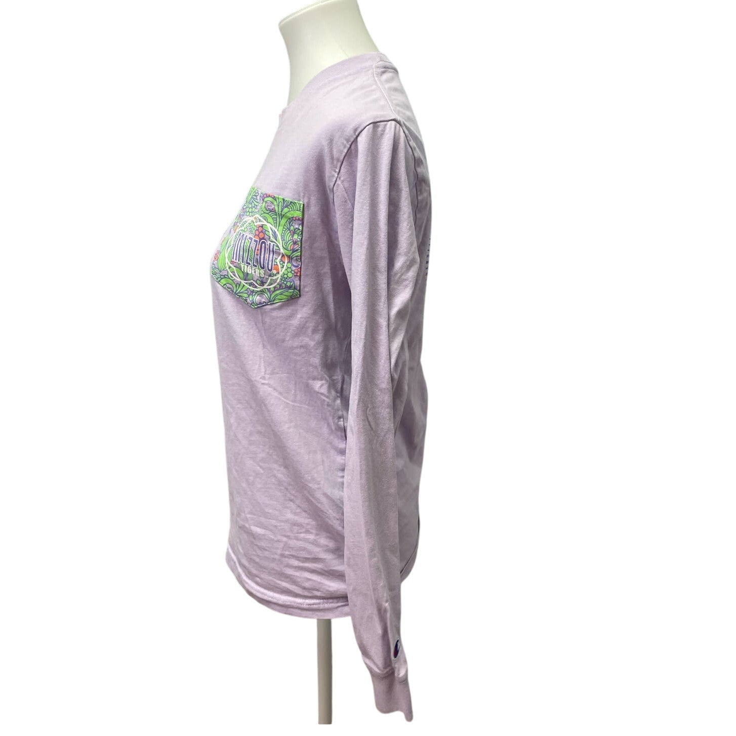 Mizzou Womens Small University of Missouri Columbia Purple Green Long Sleeve Tee