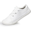 Lxuan Womens Size 6 White Sneakers Round Toe Lace Up Slip On Low Top Shoes