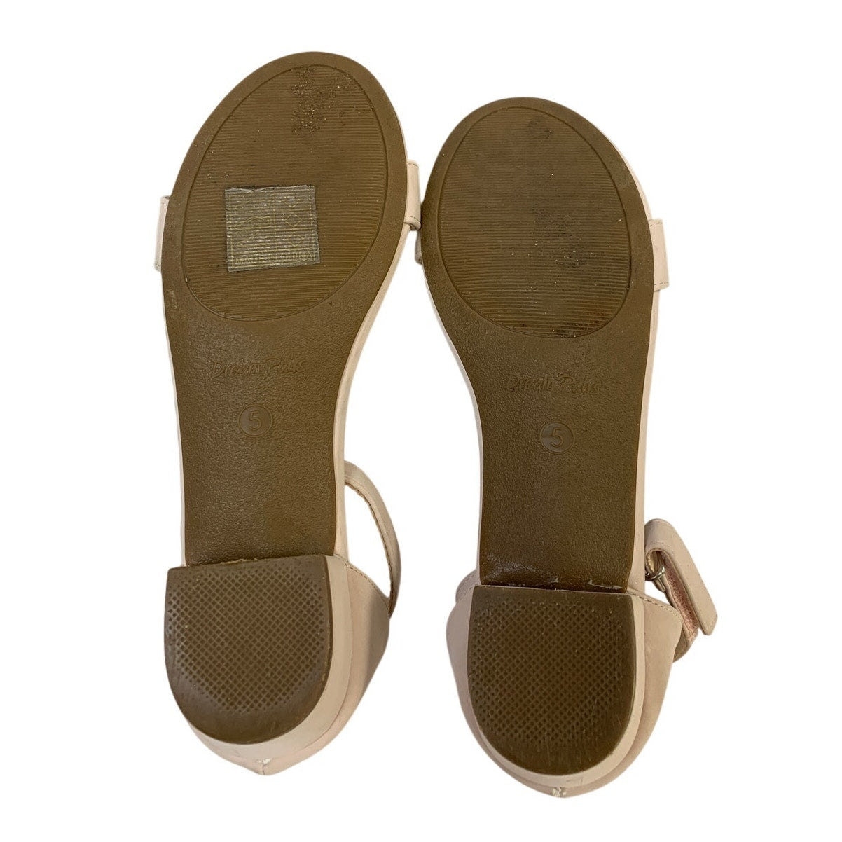 Dream Pairs Girls Size 5 Beige Tan 5" Heel Open Round Toe Ankle Strap Shoes