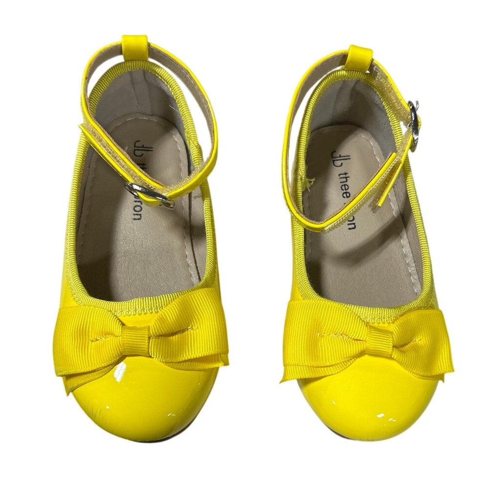 Thee Bron Toddler Girls Size 8.5 Yellow Mary Jane Flats Hook Loop Closure Shoes