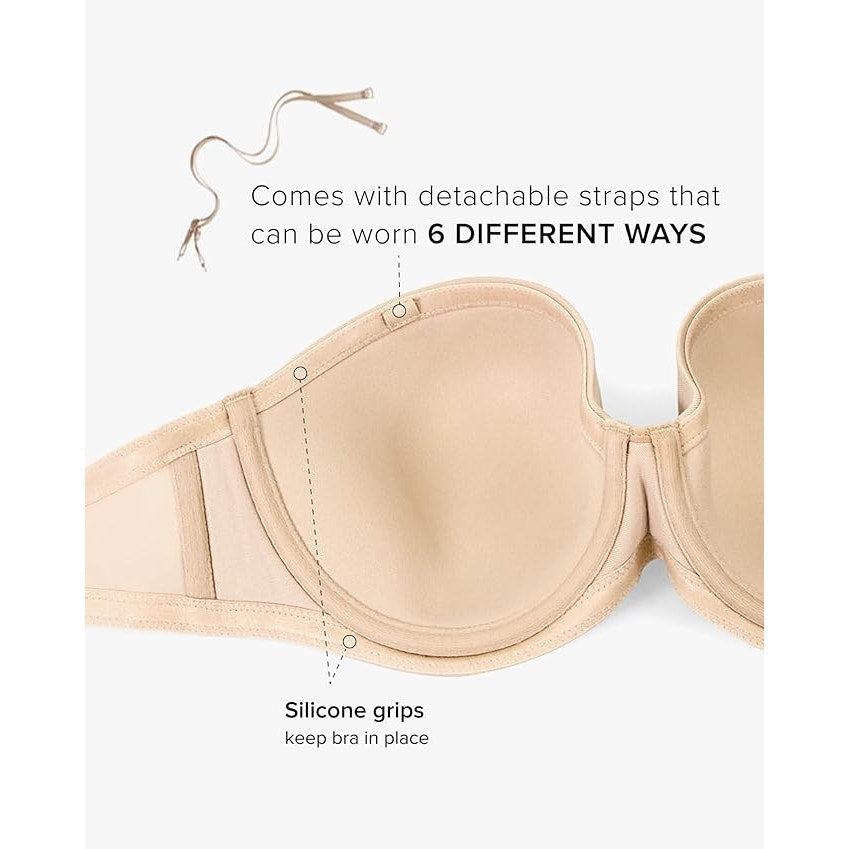 New Wacoal Women's 36B Tan Red Carpet Full Busted Strapless Convertible Bra