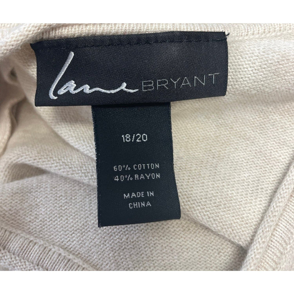 Lane Bryant Womens 18/20 Cotton Rayon Blend Long Sleeve V-Neck Pullover Sweater