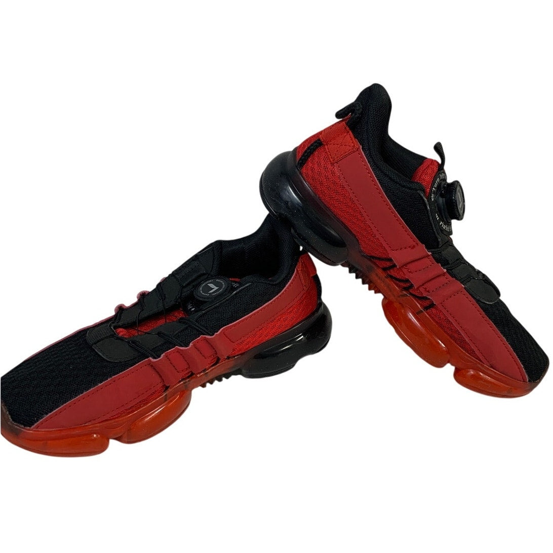 Jmfchi Sports Boys Size 4 Red Black Running Tennis Athletic Quick Lace Shoes