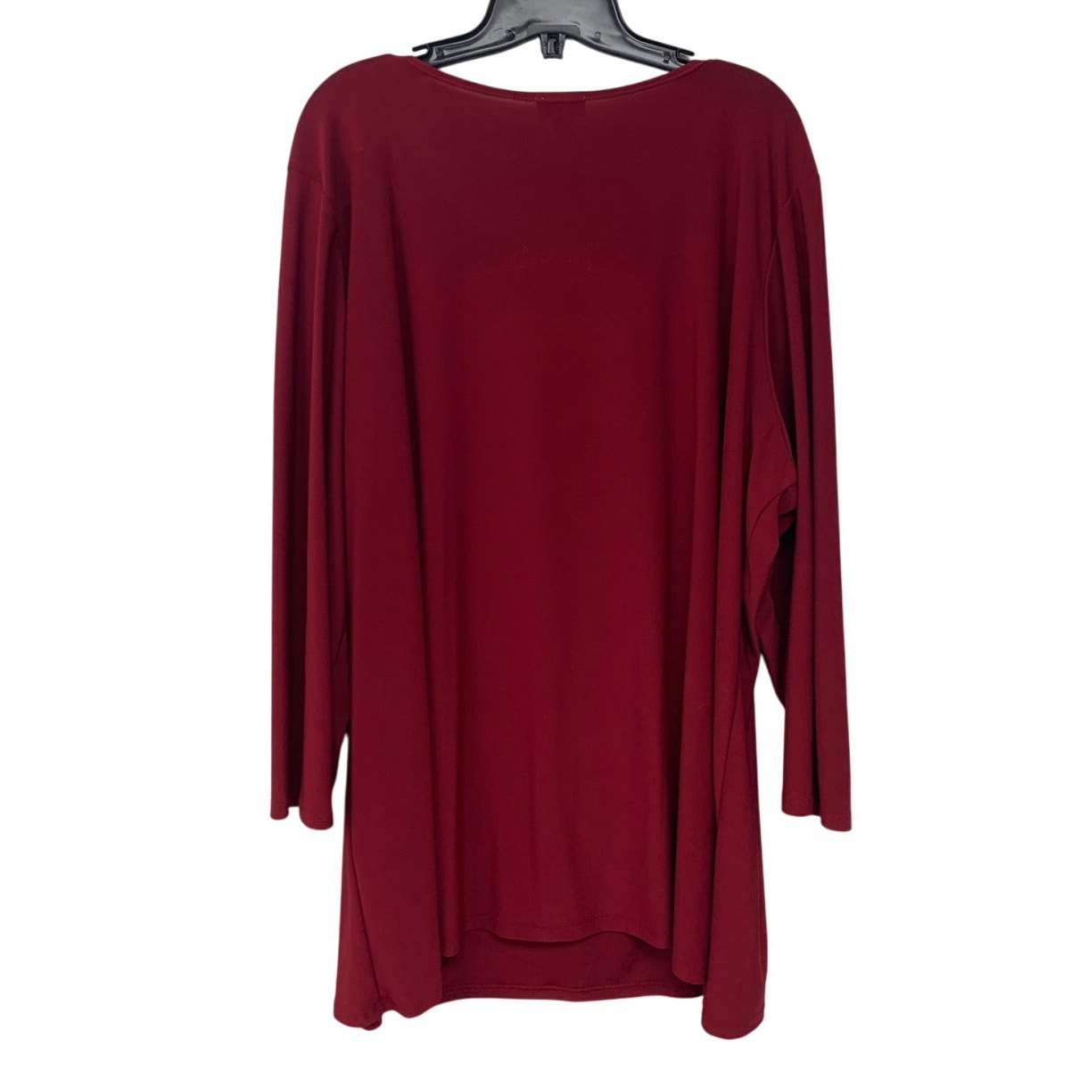 Avenue Womens Size 22/24 Red PolySpandex Long Sleeve Key Hole Tunic Shirt Top