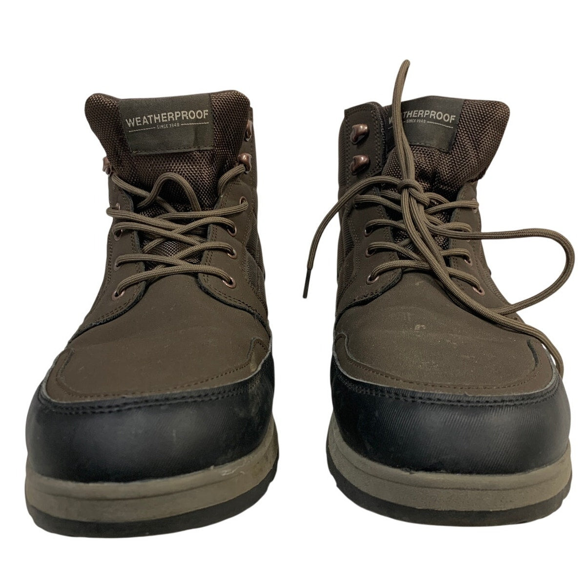 Weatherproof Mens Size 13 Brown Boots Lace Up Round Toe Hiking Outdoor Shoes