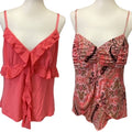 Lot of 2 Fashion Bug XL Sleeveless Flowy Polyester Strappy Cami Tops Blouses