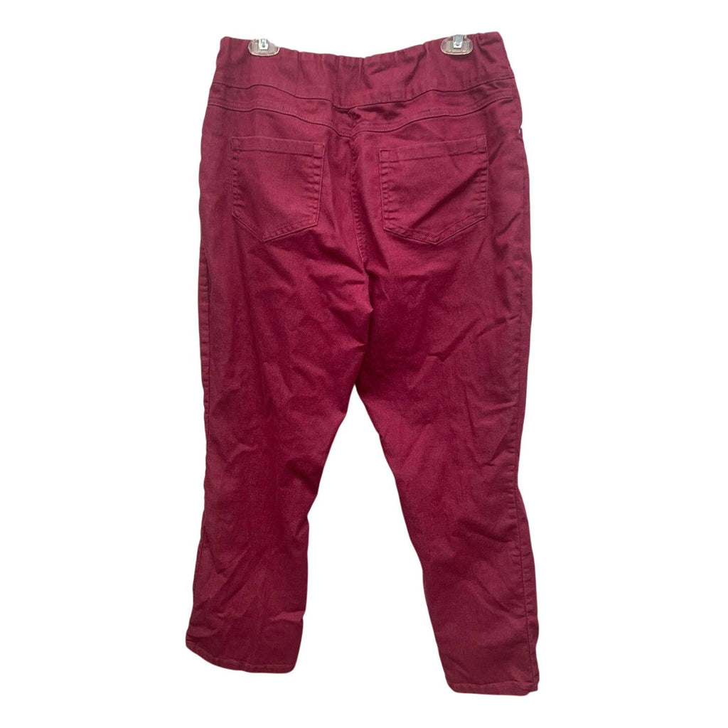 Blair Womens Size 14 Hot Pink Cotton Blend Elastic Waist Pull On Jean Pants