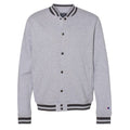 New Champion Mens Large Gray Snap Up PolyCotton Athletic Wear Bomber Jacket
