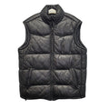 AX Armani Exchange Mens Medium Black Genuine Leather Zip Up Puffer Vest