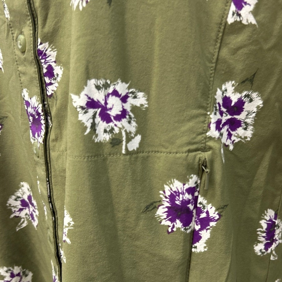 Duluth Trading Co Womens Small Nylon Spandex Long Sleeve Button Down Shirt