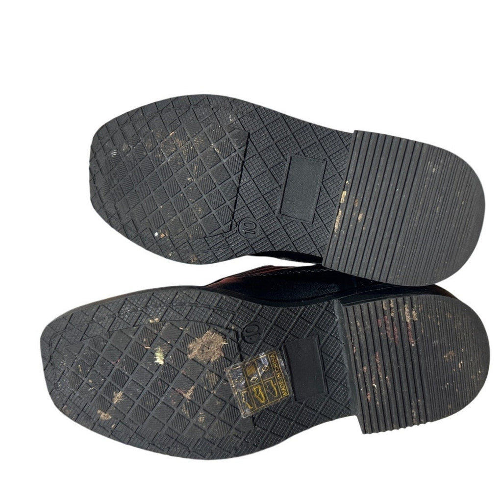 Bruno Marc Toddler Boys Size 10 Black Faux Leather Slide On Dress Loafer Shoes