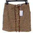 NWT New Walter Baker Womens Size 6 Metallic Gold Lined Tweed Mini Skirt