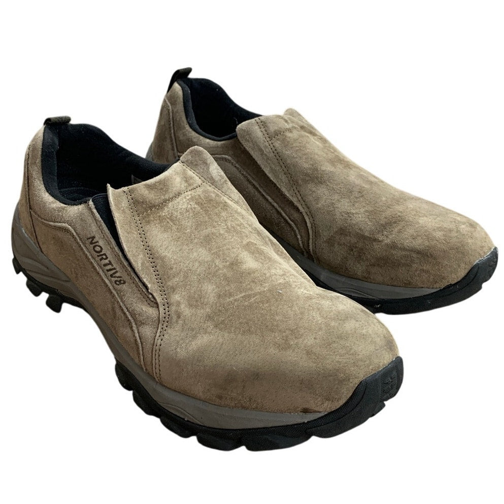 Nortiv8 Mens Size 12 Brown Faux Suede Slip On Loafer Meomory Foam Walking Shoes