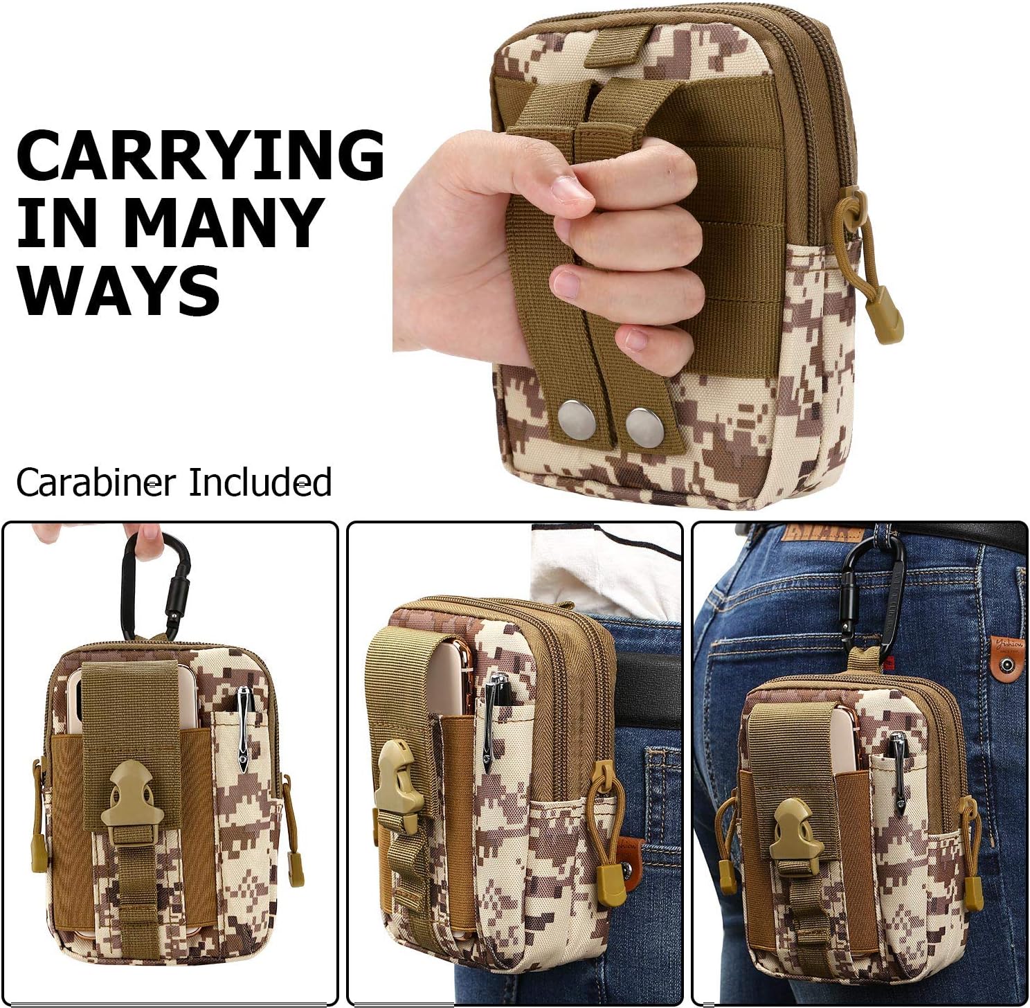 JupiterGear Tactical MOLLE Military Pouch Waist Bag for Hiking,