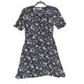 Maurices Womens Small Short Sleeve Black Dot Button Front A Line Dress w Pockets