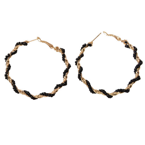 Bohemian Jewellery Seed Beads Decor Handmade Big Hoop Earrings Tribal