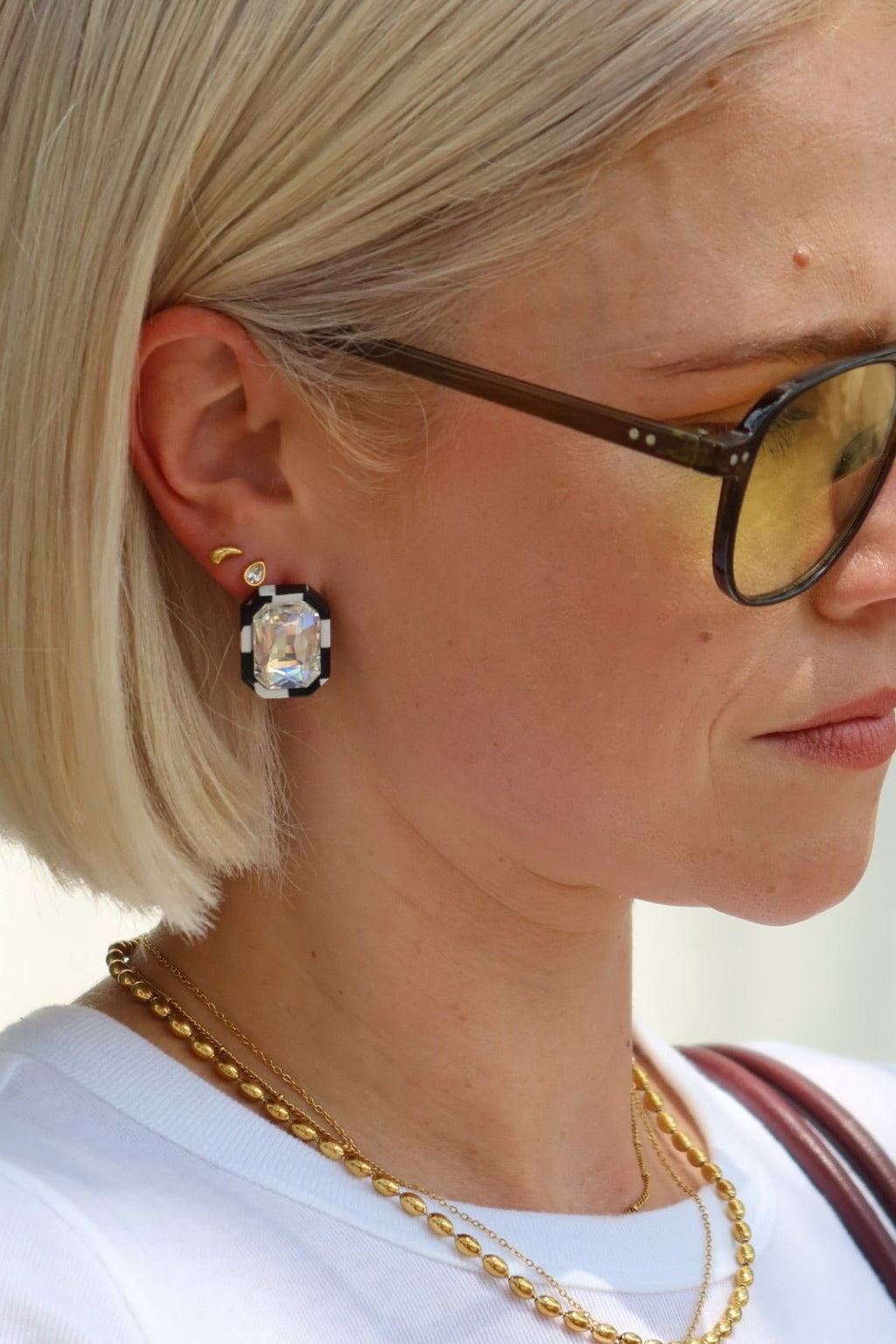 Eva Statement Earring - Black & White