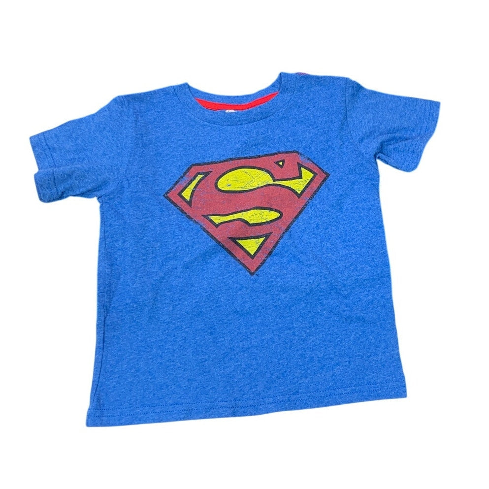 Lot of 2 New All in Motion Boys XS 4T Black Long & Short Sleeve Superman Shirts