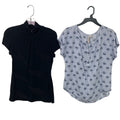 Lot of 2 Grand & Greene Express Small/Medium Short Sleeve Palm Tree Keyhole Tops