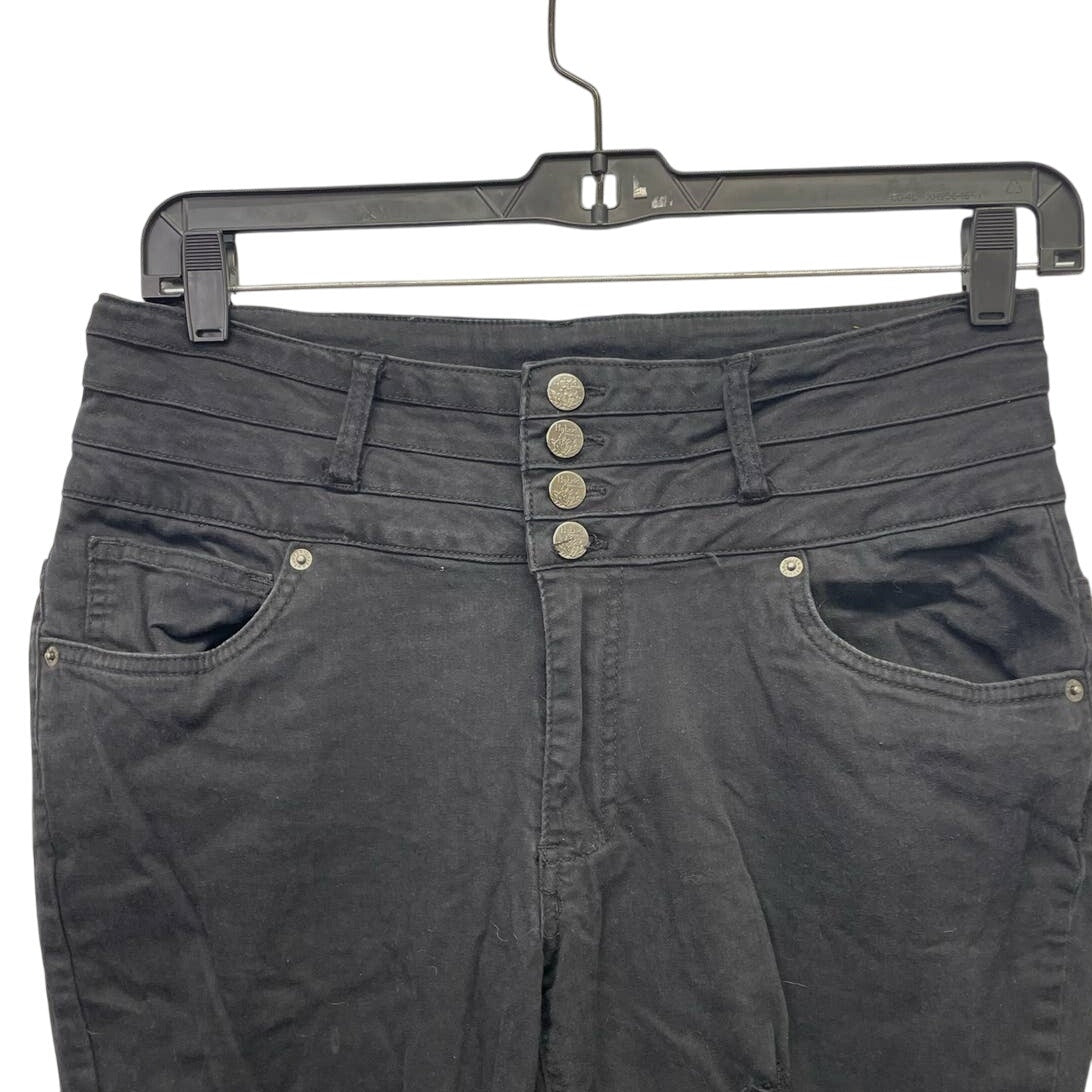 Hybrid & Company Womens Size 16 Black Factory Distressed Cotton Blend Jeans