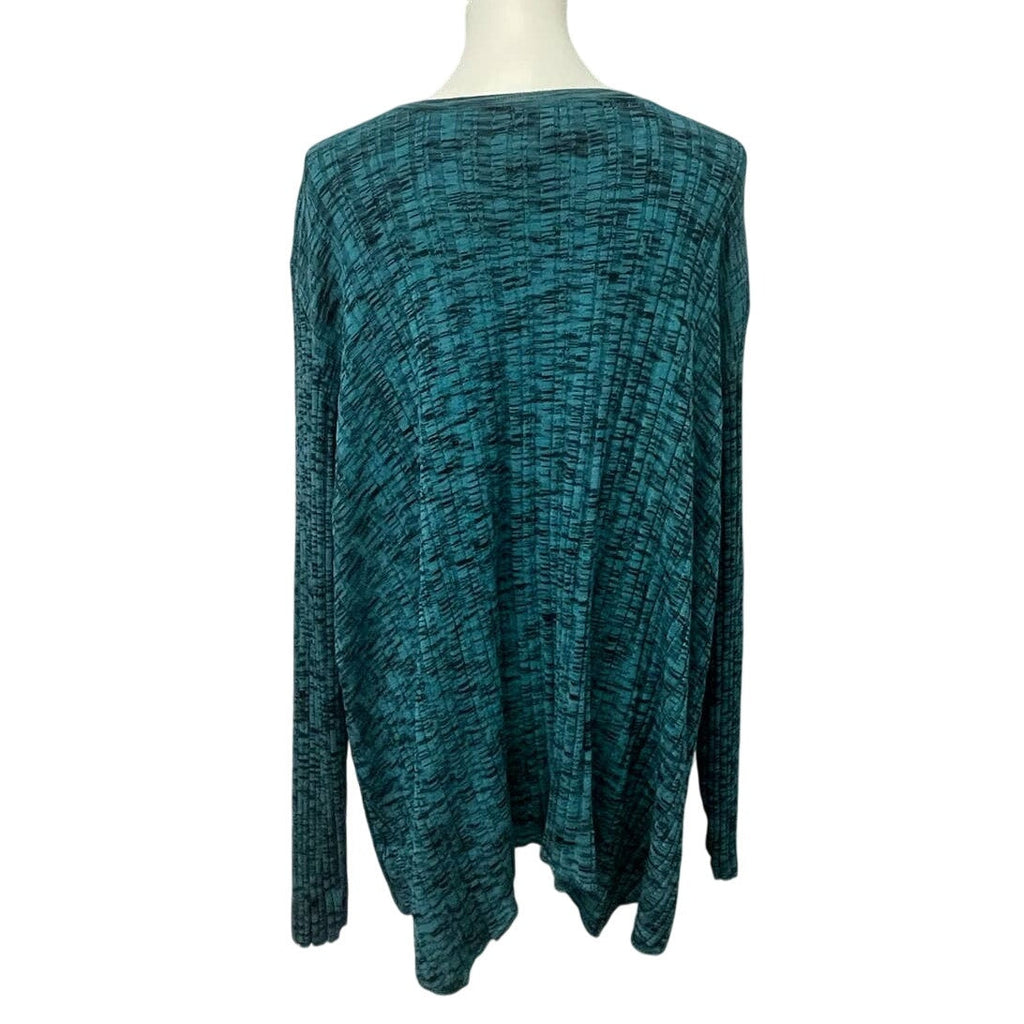 Roaman's Plus Size 34/36 4X Long Sleeve Scoop Neck 1/2 Button Pullover Sweater
