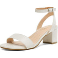 Dream Pairs Womens Size 8 White Open Toe 3" Chunky Heel Ankle Strap Sandal Shoes