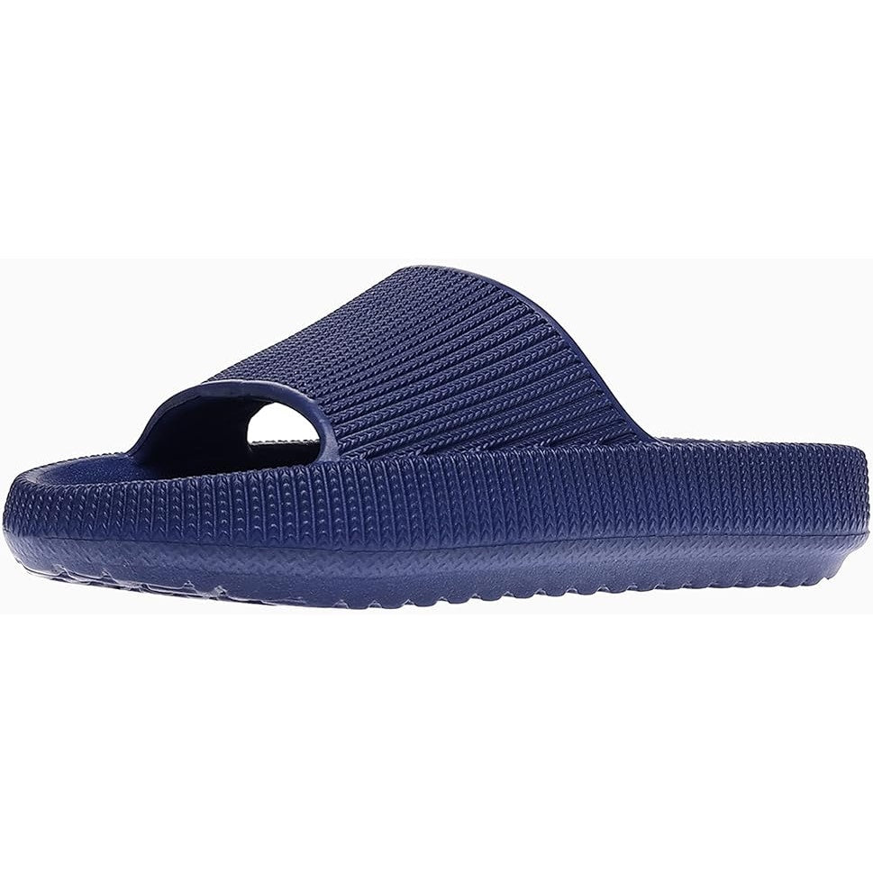 New Rosyclo Toddler Kids Size 6 Navy Blue Slide On Flip Flop Wide Band Sandals