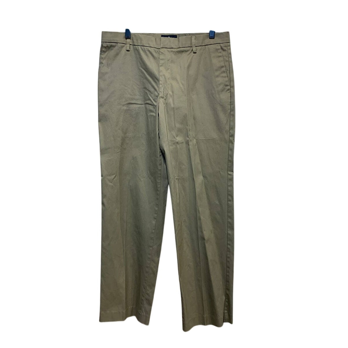 Dockers Mens 34 X 32 Flat Front PolyCotton Straight Fit Dark Khaki Chino Pants