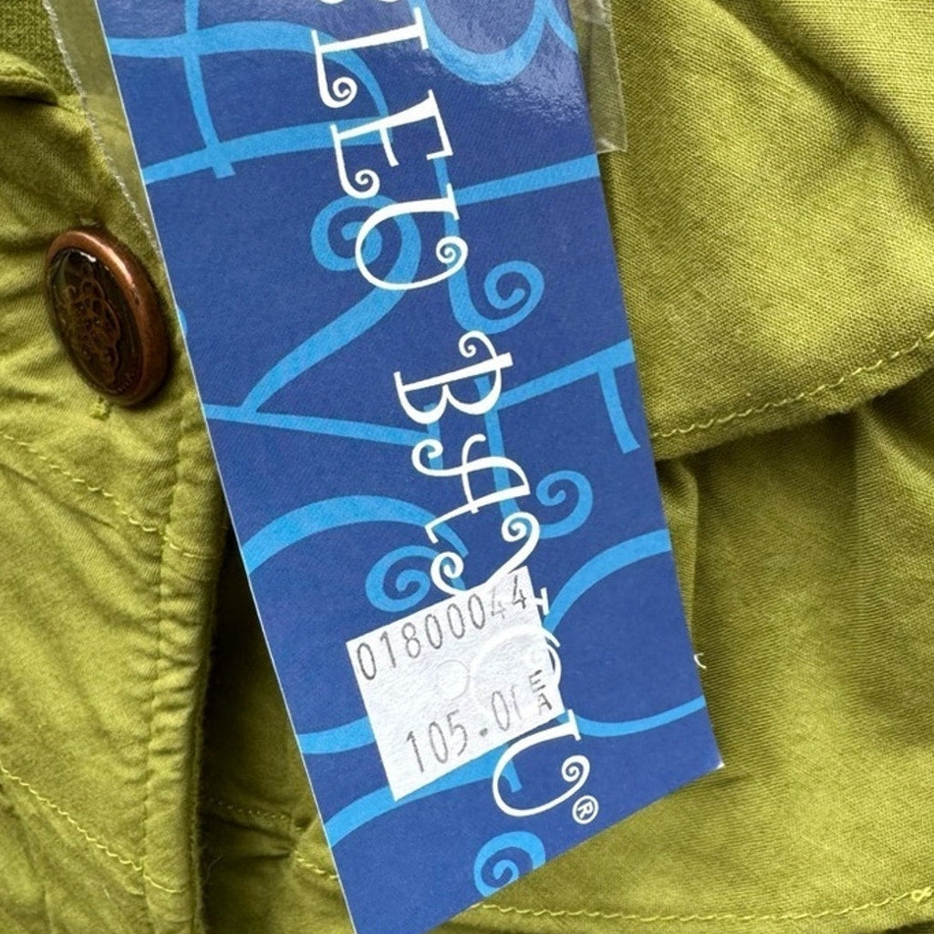 NWT New Bleu Bayou Womens Small Green Ruffle 3/4 Sleeve Button Up Jacket