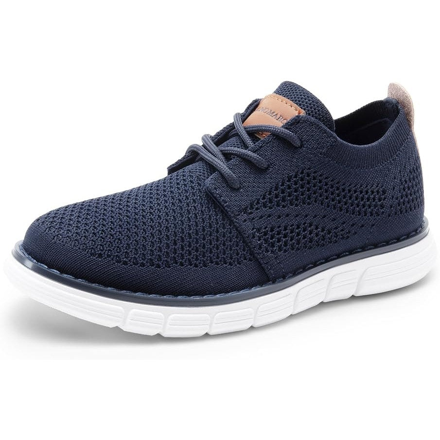 Bruno Marc Boys Size 4 Navy Blue Mesh Oxfords SneakersLace-Up Lightweight Shoes