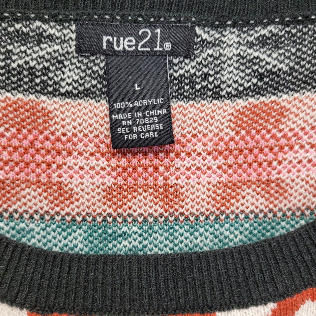 Rue 21 Womens Large 100% Acrylic Long Sleeve Crew Neck Knit Christmas Sweater