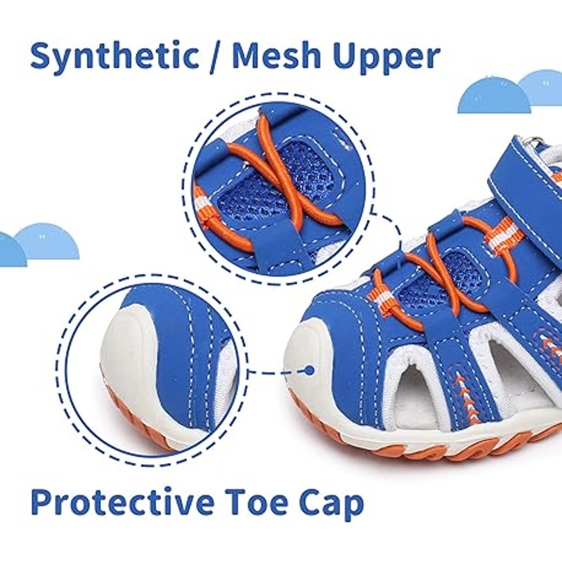Apakowa Little Boys Girls Size 9 Blue Orange Closed Toe Sport Beach Sandals