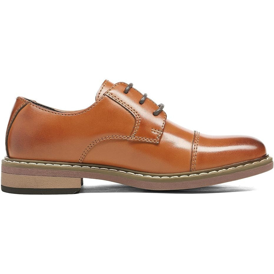 Bruno Marc Big Kid Boys Size 4 Brown Lace Up Faux Leather Oxford Formal Shoes