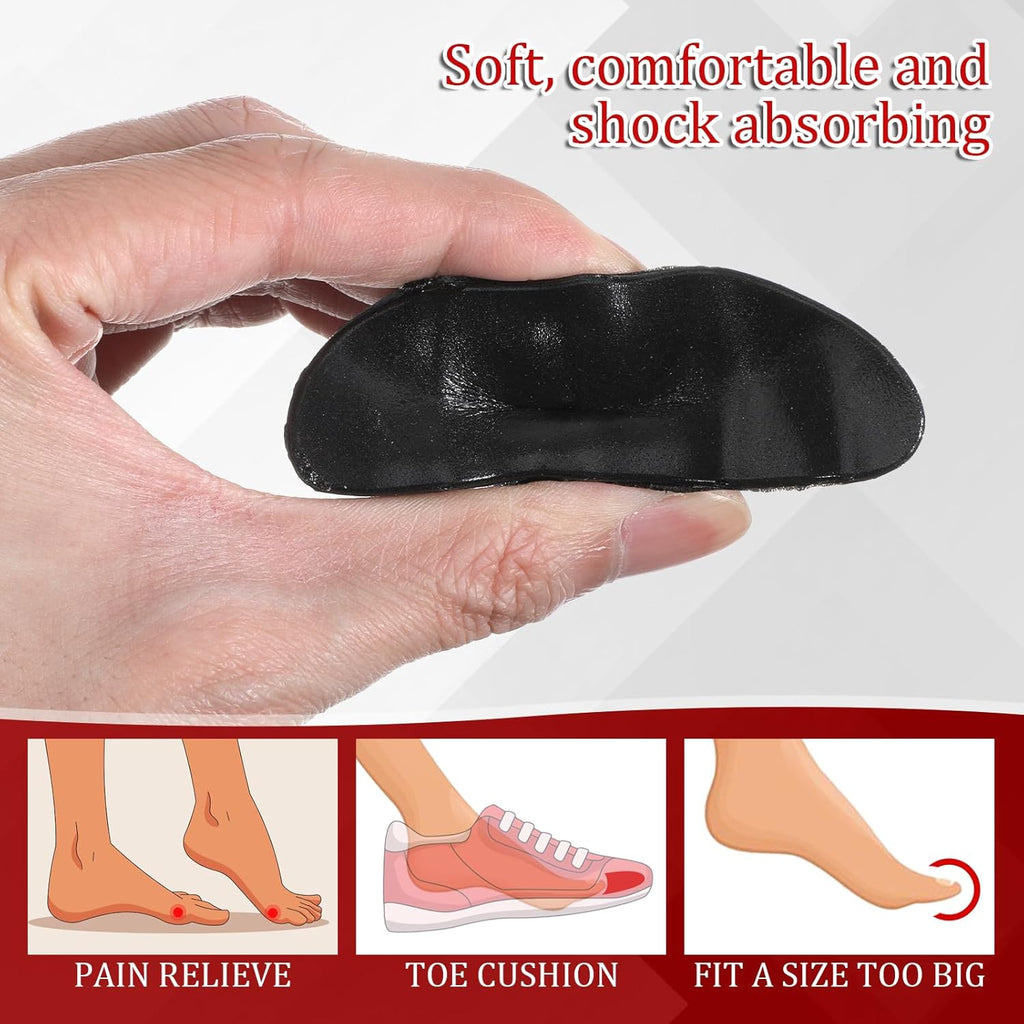 New Teaaha Black Womens Shoe Insert PU Cushion Pads for Loose Shoes - 4 Pieces
