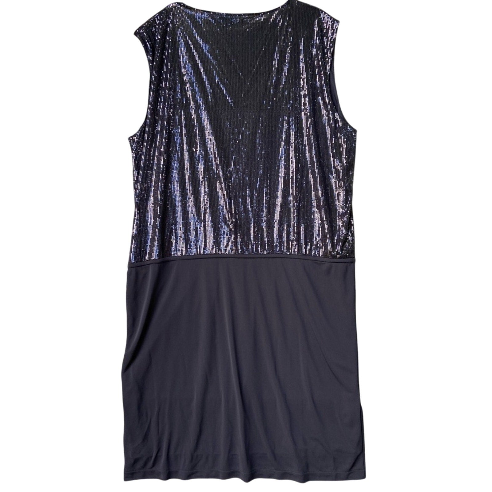 New Eloquii Womens Plus Size 24 Black Polyester Sequin Sleeveless Shift Dress