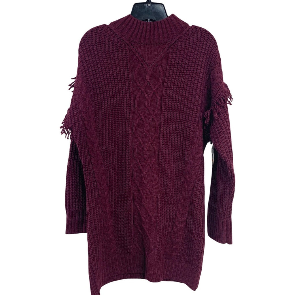 NWT New American Rag Cie Juniors Small Wine Red Long Sleeve Knit Sweater Dress