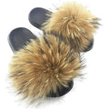 New YouDirect Womens Size 9.5 Slide On Faux Fur Indoor Outdoor Open Toe Slippers