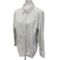 Izod Womens Plus Size 2X Long Sleeve Green Stripe Button Down Collared Shirt